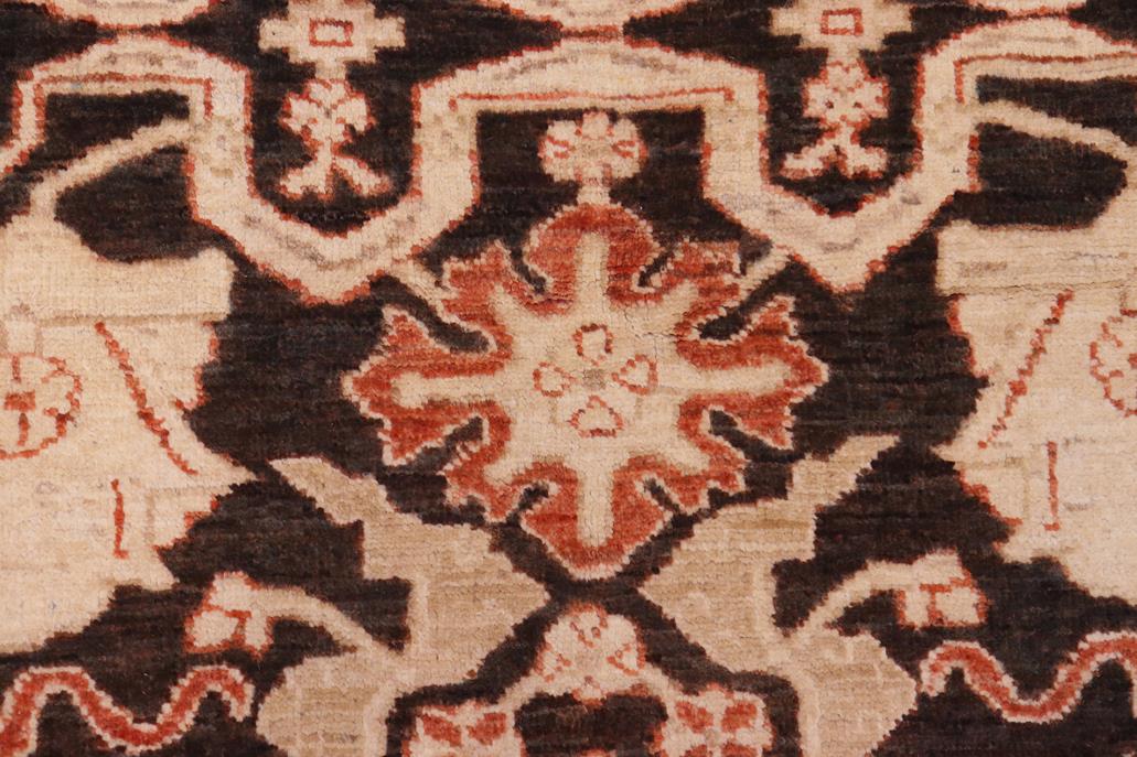 handmade Traditional Kafkaz Chobi Ziegler Black Rust Hand Knotted RECTANGLE 100% WOOL area rug 5 x 6