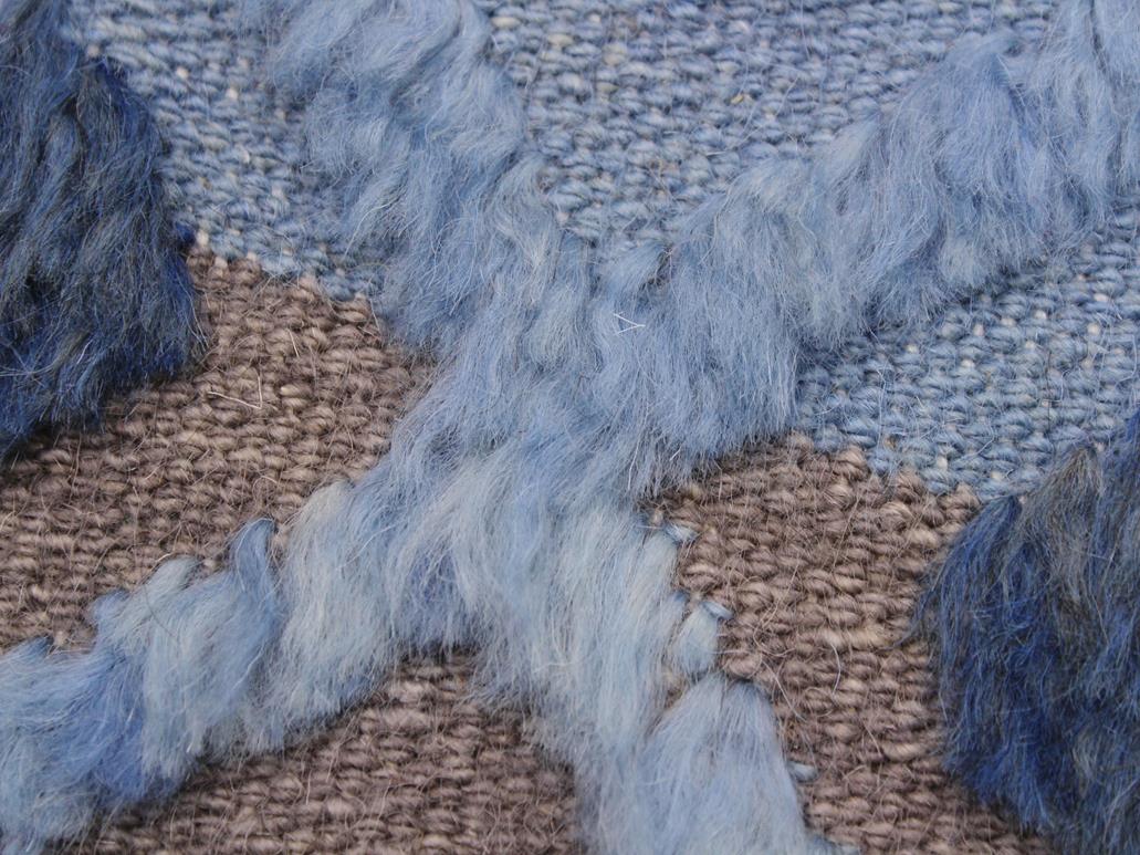 handmade Modern Moroccan Hi Lt. Blue Ivory Hand Knotted RECTANGLE 100% WOOL area rug 8x10