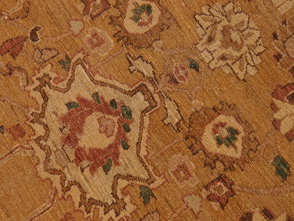 handmade Transitional Antique Gold Tan Hand Knotted RECTANGLE 100% WOOL area rug 9x12