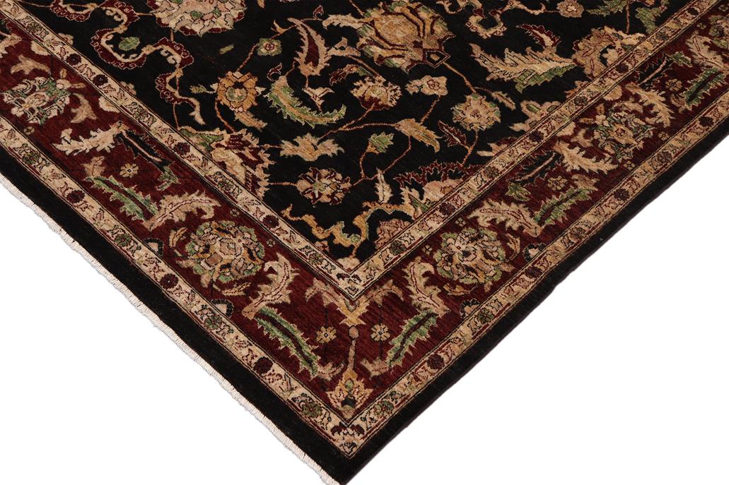 handmade Traditional Kafkaz Chobi Ziegler Black Red Hand Knotted RECTANGLE 100% WOOL area rug 9 x 11