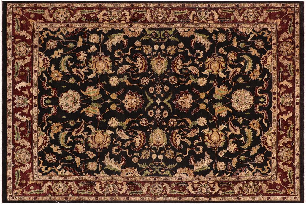 handmade Traditional Kafkaz Chobi Ziegler Black Red Hand Knotted RECTANGLE 100% WOOL area rug 9 x 11