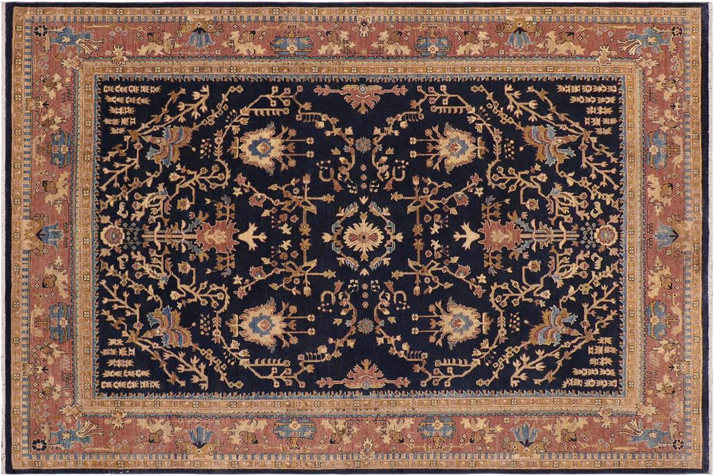 handmade Traditional Kafkaz Chobi Ziegler Blue Lt. Brown Hand Knotted RECTANGLE 100% WOOL area rug 9 x 12