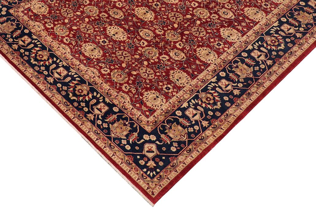 handmade Transitional Kafkaz Chobi Ziegler Red Blue Hand Knotted RECTANGLE 100% WOOL area rug 9 x 12