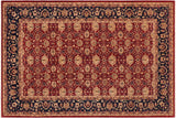 Oriental Ziegler Joanna Red Blue Hand-Knotted Wool Rug - 9'2'' x 11'8''