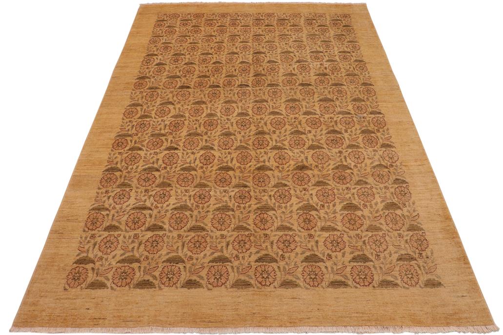 handmade Transitional Kafkaz Chobi Ziegler Beige Brown Hand Knotted RECTANGLE 100% WOOL area rug 9 x 12