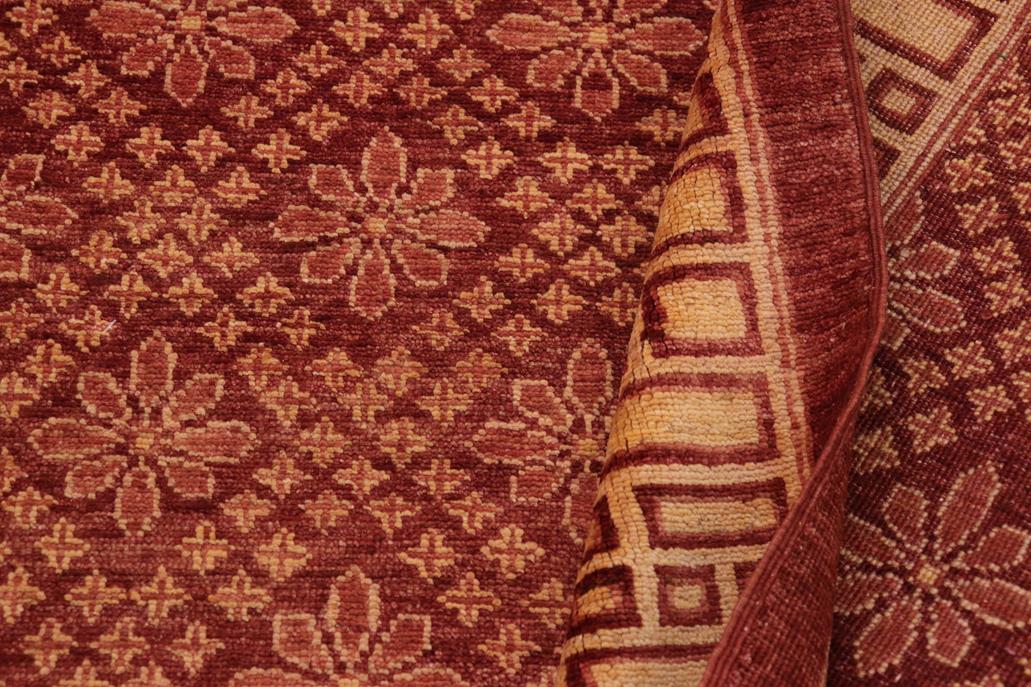 handmade Transitional Kafkaz Chobi Ziegler Red Tan Hand Knotted RECTANGLE 100% WOOL area rug 9 x 12