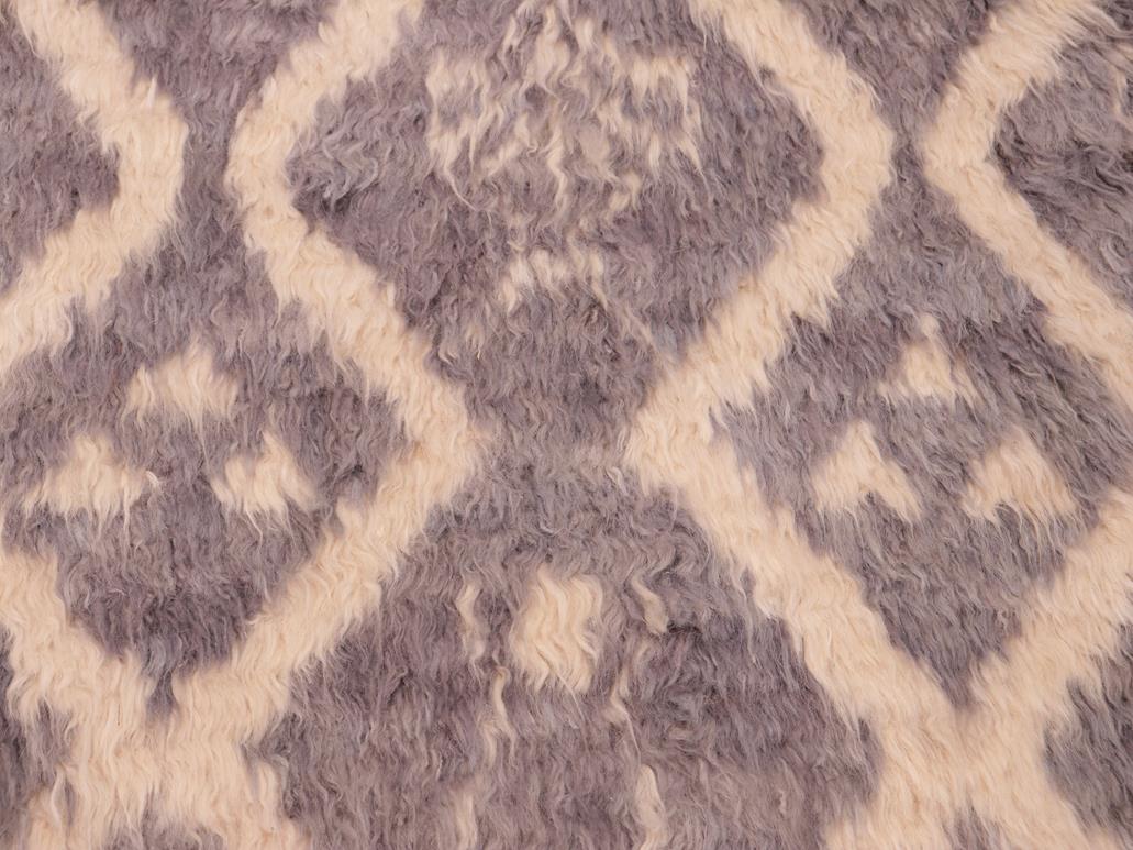 handmade Modern Moroccan Gray Beige Hand Knotted RECTANGLE 100% WOOL area rug 6x9