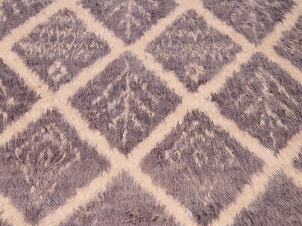 handmade Modern Moroccan Gray Beige Hand Knotted RECTANGLE 100% WOOL area rug 6x9