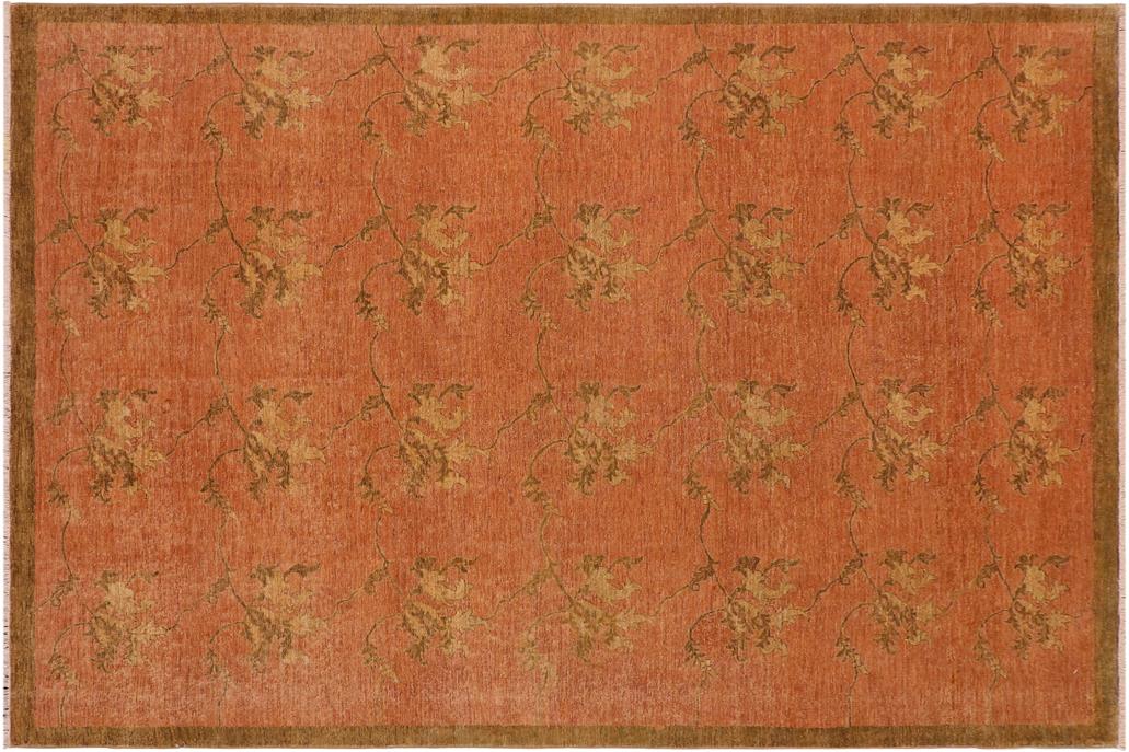 handmade Transitional Kafkaz Chobi Ziegler Rust Brown Hand Knotted RECTANGLE 100% WOOL area rug 9 x 12