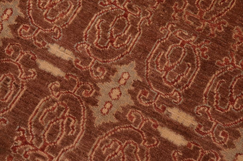 handmade Transitional Kafkaz Chobi Ziegler Brown Rust Hand Knotted RECTANGLE 100% WOOL area rug 9 x 12