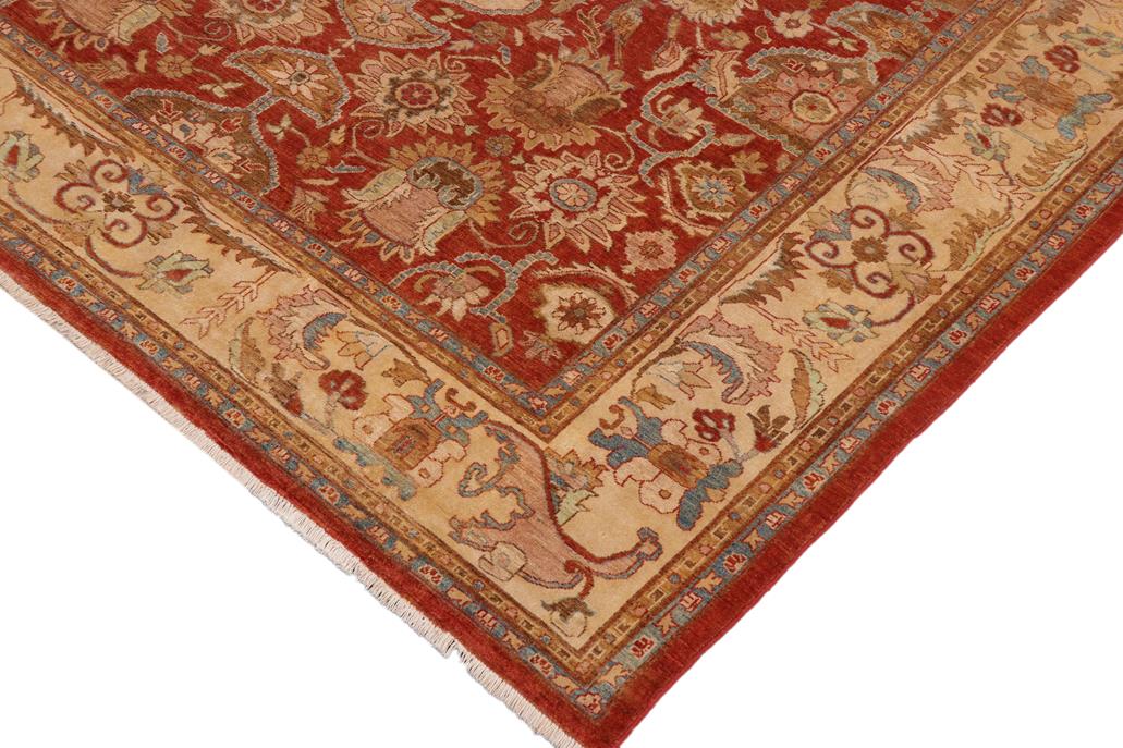 handmade Traditional Kafkaz Chobi Ziegler Rust Beige Hand Knotted RECTANGLE 100% WOOL area rug 9 x 11