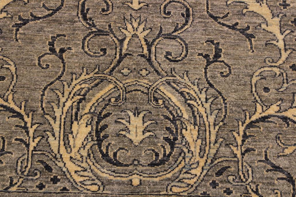 handmade Transitional Kafkaz Chobi Ziegler Gray Ivory Hand Knotted RECTANGLE 100% WOOL area rug 6 x 9