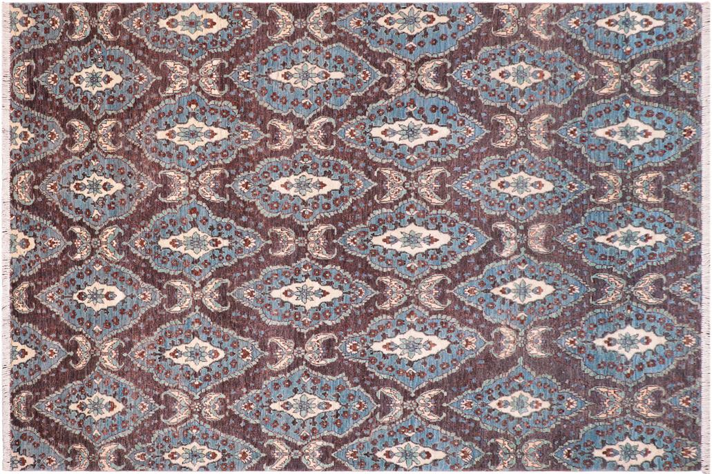 handmade Transitional Kafkaz Chobi Ziegler Drk. Gray Blue Hand Knotted RECTANGLE 100% WOOL area rug 6 x 9