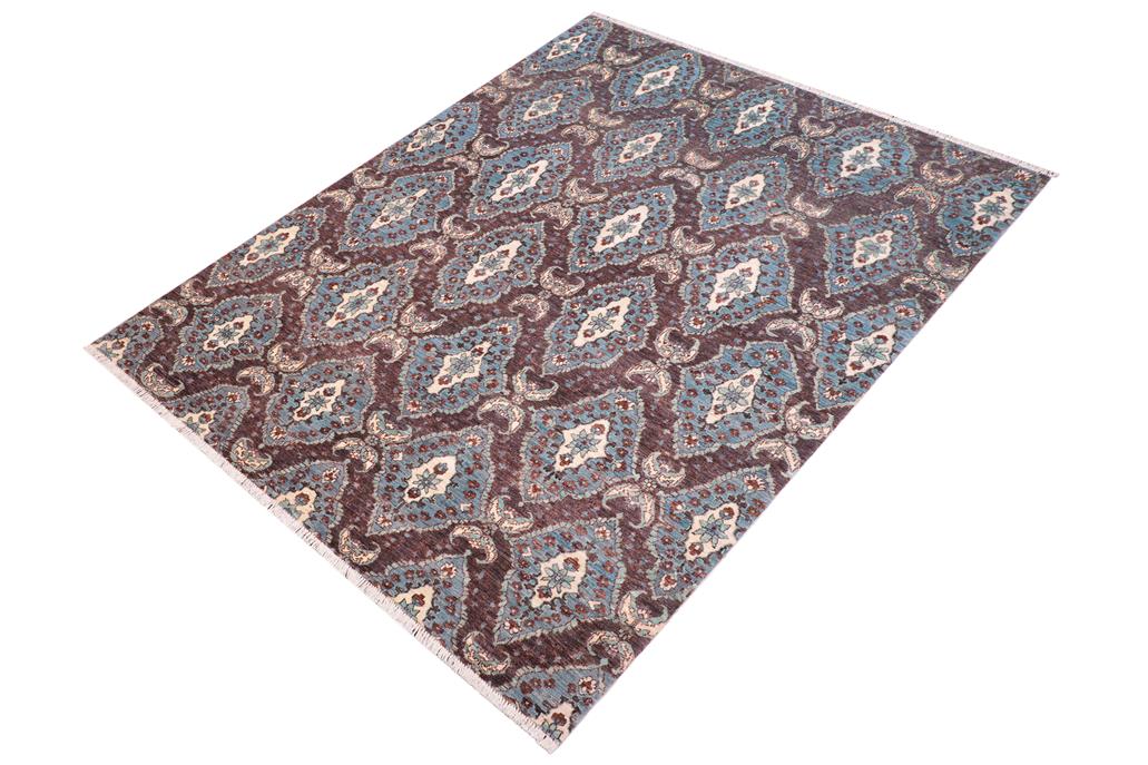 handmade Transitional Kafkaz Chobi Ziegler Drk. Gray Blue Hand Knotted RECTANGLE 100% WOOL area rug 6 x 9