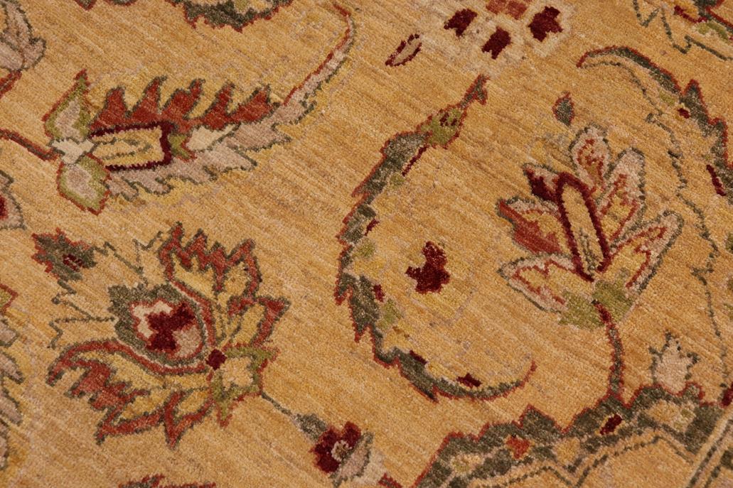 handmade Traditional Kafkaz Chobi Ziegler Lt. Gold Green Hand Knotted RECTANGLE 100% WOOL area rug 9 x 11