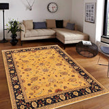 handmade Traditional Kafkaz Chobi Ziegler Gold Blue Hand Knotted RECTANGLE 100% WOOL area rug 9 x 12