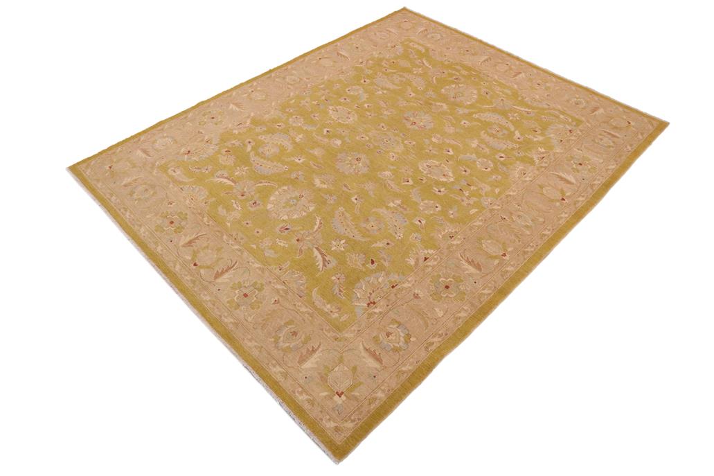 handmade Traditional Kafkaz Chobi Ziegler Lt. Green Taupe Hand Knotted RECTANGLE 100% WOOL area rug 9 x 12