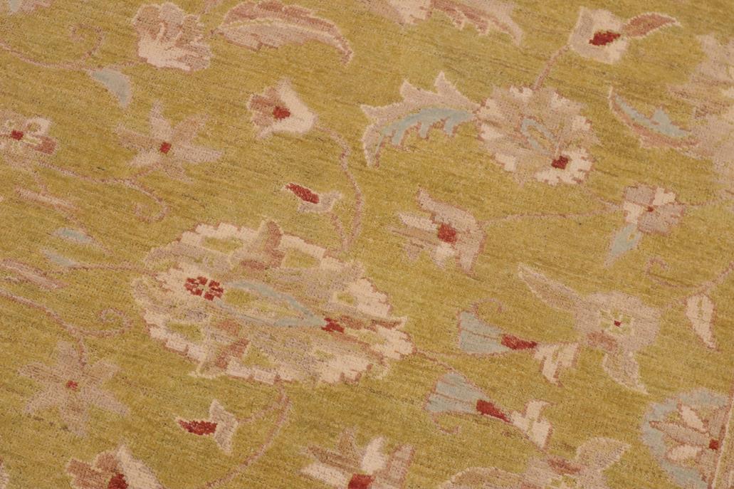 handmade Traditional Kafkaz Chobi Ziegler Lt. Green Taupe Hand Knotted RECTANGLE 100% WOOL area rug 9 x 12