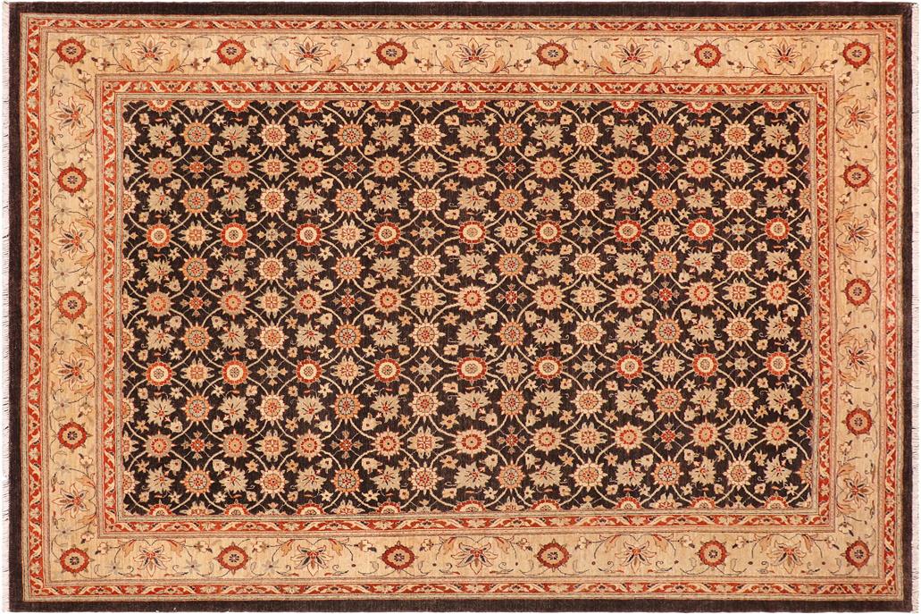 handmade Transitional Kafkaz Chobi Ziegler Brown Beige Hand Knotted RECTANGLE 100% WOOL area rug 9 x 12