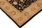 handmade Traditional Kafkaz Chobi Ziegler Black Gold Hand Knotted RECTANGLE 100% WOOL area rug 9 x 12