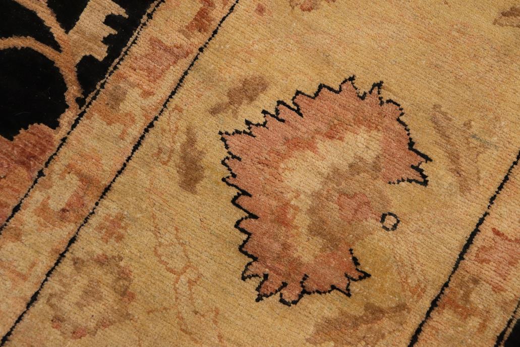 handmade Traditional Kafkaz Chobi Ziegler Black Gold Hand Knotted RECTANGLE 100% WOOL area rug 9 x 12