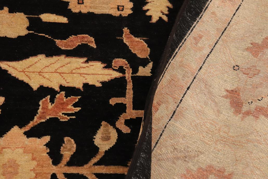 handmade Traditional Kafkaz Chobi Ziegler Black Gold Hand Knotted RECTANGLE 100% WOOL area rug 9 x 12
