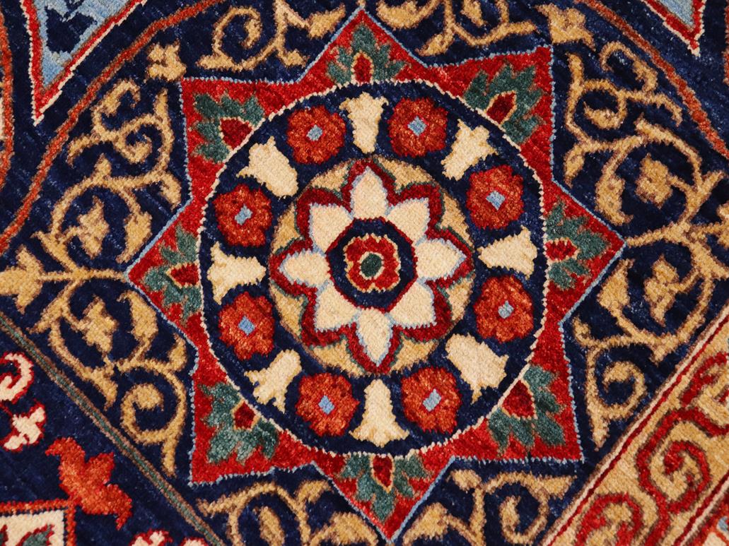 handmade Geometric Mamluk Blue Beige Hand Knotted RECTANGLE 100% WOOL area rug 9x12