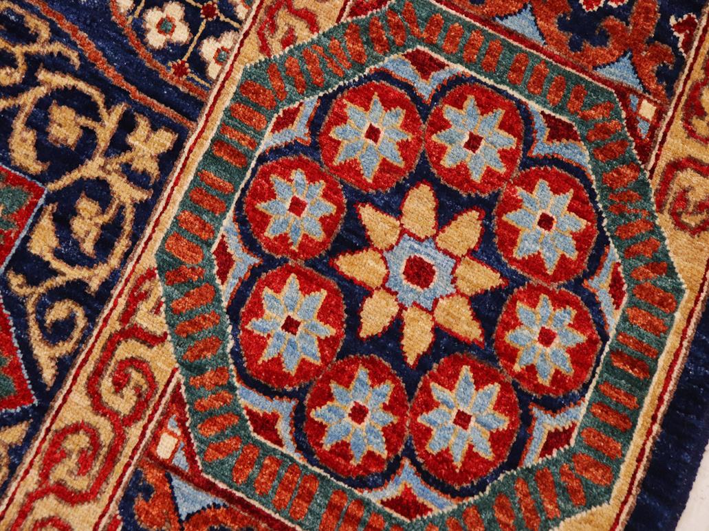handmade Geometric Mamluk Blue Beige Hand Knotted RECTANGLE 100% WOOL area rug 9x12