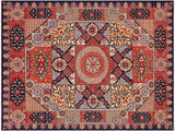 Southwestern Mamluk Antonio Blue/Rust Wool Rug - 9'0'' x 11'10''