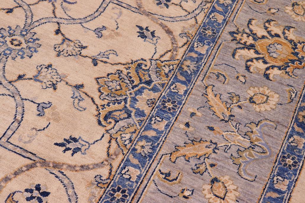 handmade Traditional Kafkaz Chobi Ziegler Ivory Gray Hand Knotted RECTANGLE 100% WOOL area rug 9 x 11