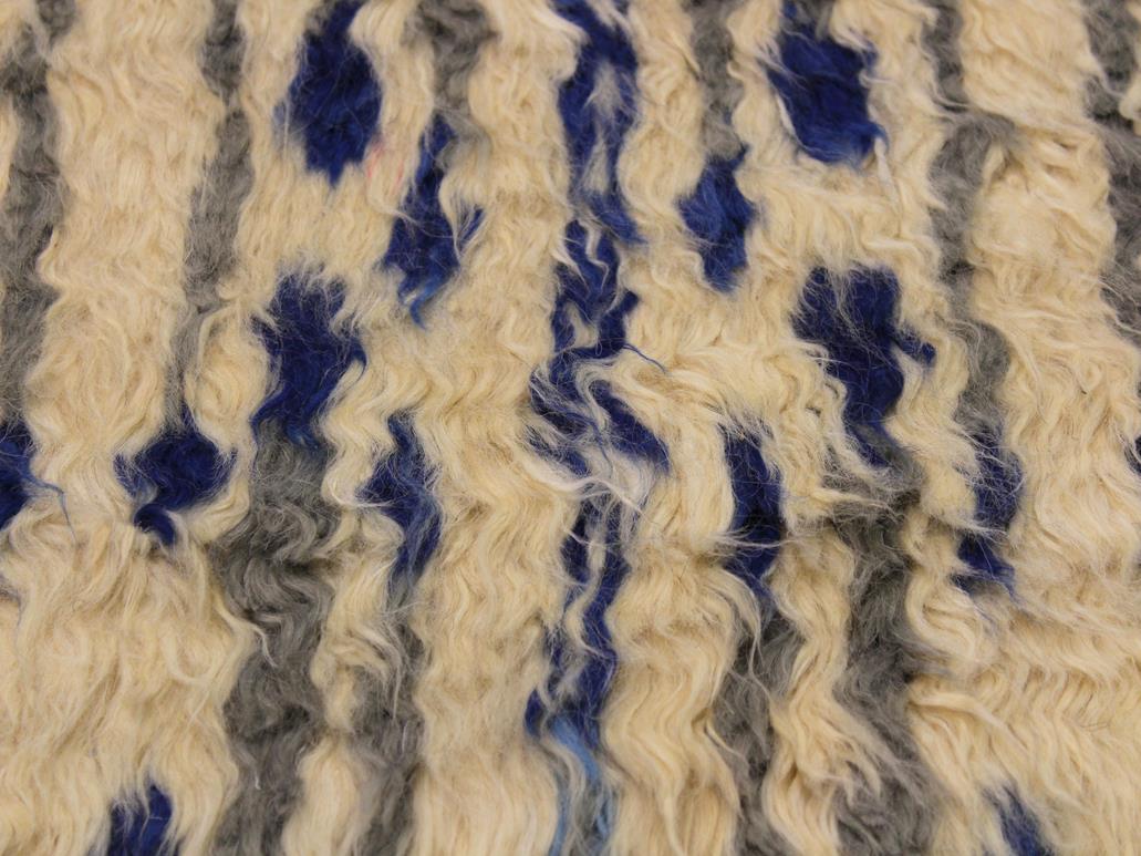handmade Modern Moroccan Ivory Blue Hand Knotted RECTANGLE 100% WOOL area rug 9x12