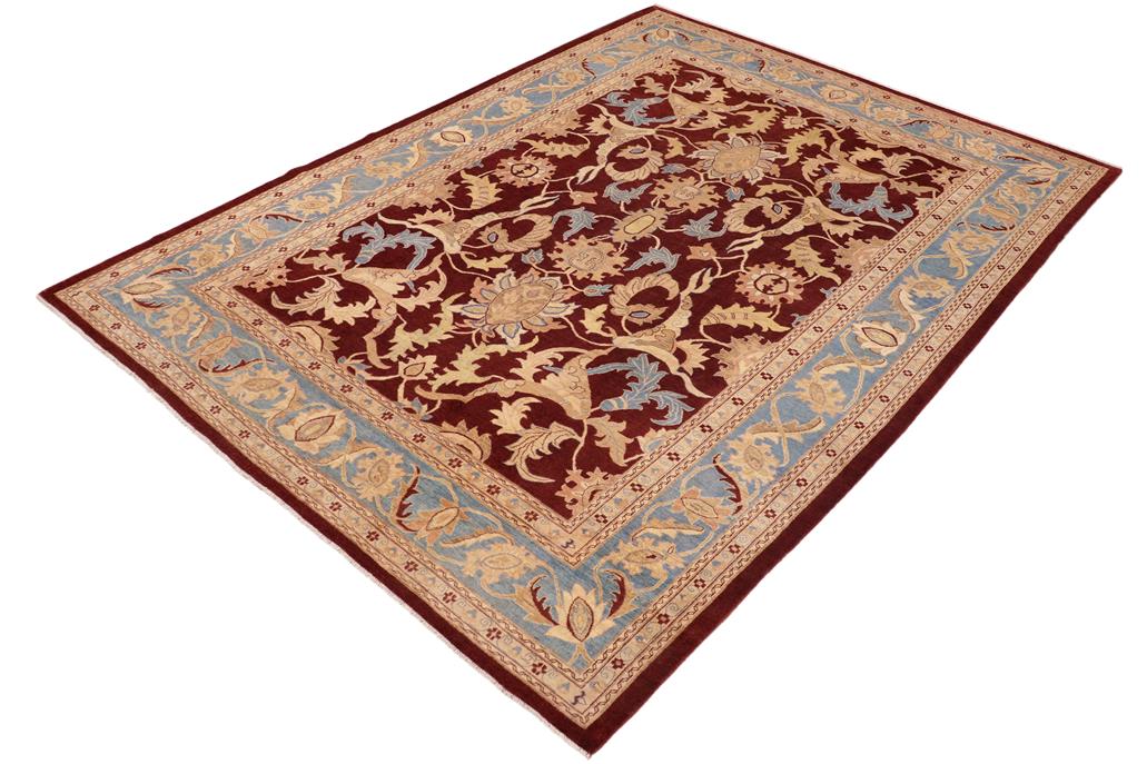 handmade Traditional Kafkaz Chobi Ziegler Red Blue Hand Knotted RECTANGLE 100% WOOL area rug 10 x 14