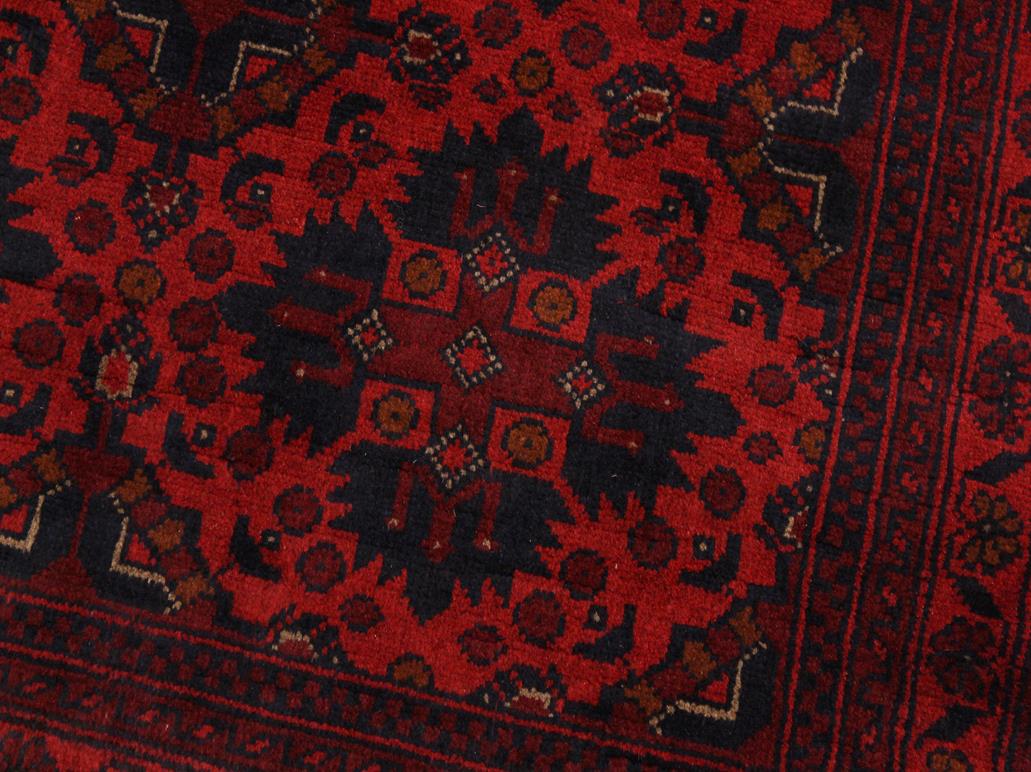 handmade Tribal Biljik Khal Muhammadi Drk. Red Black Hand Knotted RECTANGLE 100% WOOL area rug 4x6