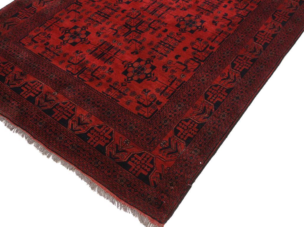 handmade Tribal Biljik Khal Muhammadi Drk. Red Black Hand Knotted RECTANGLE 100% WOOL area rug 6x8