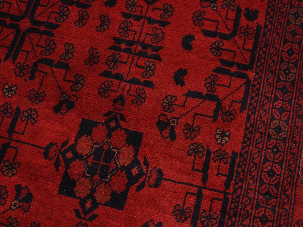 handmade Tribal Biljik Khal Muhammadi Drk. Red Black Hand Knotted RECTANGLE 100% WOOL area rug 6x8