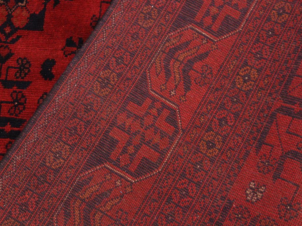 handmade Tribal Biljik Khal Muhammadi Drk. Red Black Hand Knotted RECTANGLE 100% WOOL area rug 6x8