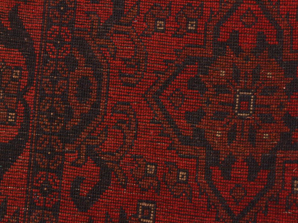 handmade Tribal Biljik Khal Muhammadi Drk. Red Black Hand Knotted RUNNER 100% WOOL Runner 3x10