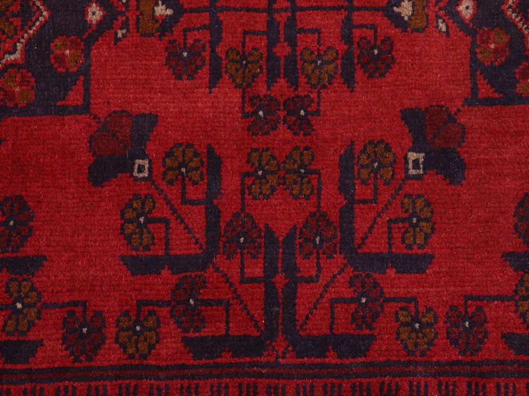 handmade Tribal Biljik Khal Muhammadi Red Blue Hand Knotted RECTANGLE 100% WOOL area rug 5x6