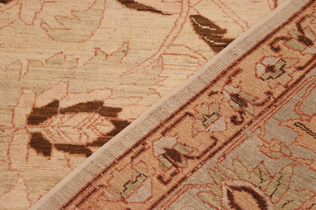 handmade Traditional Kafkaz Chobi Ziegler Beige Brown Hand Knotted RECTANGLE 100% WOOL area rug 10 x 13