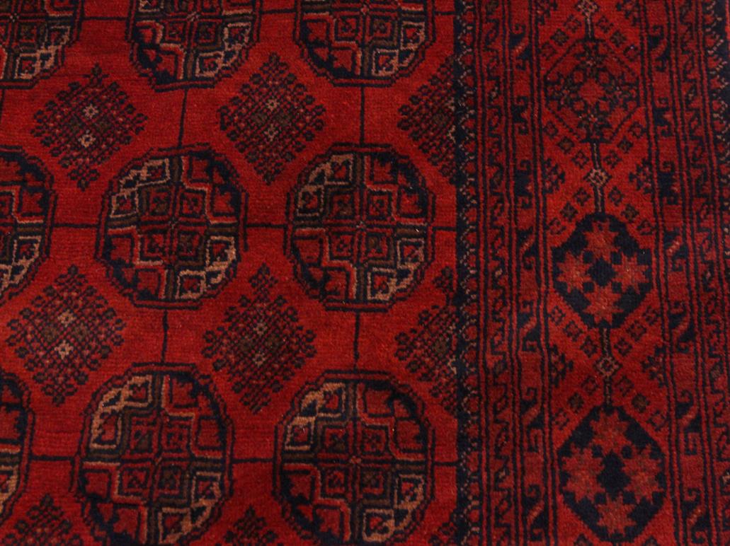 handmade Tribal Biljik Khal Muhammadi Drk. Red Black Hand Knotted RECTANGLE 100% WOOL area rug 4x6
