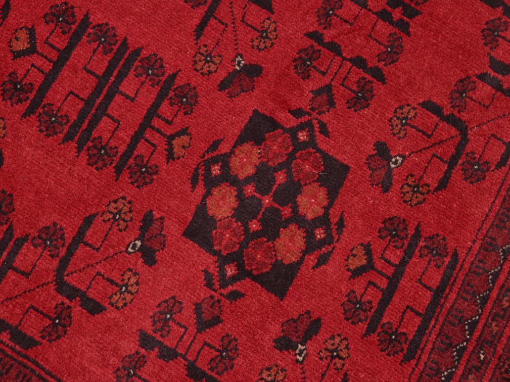 handmade Tribal Biljik Khal Muhammadi Red Black Hand Knotted RECTANGLE 100% WOOL area rug 6x8