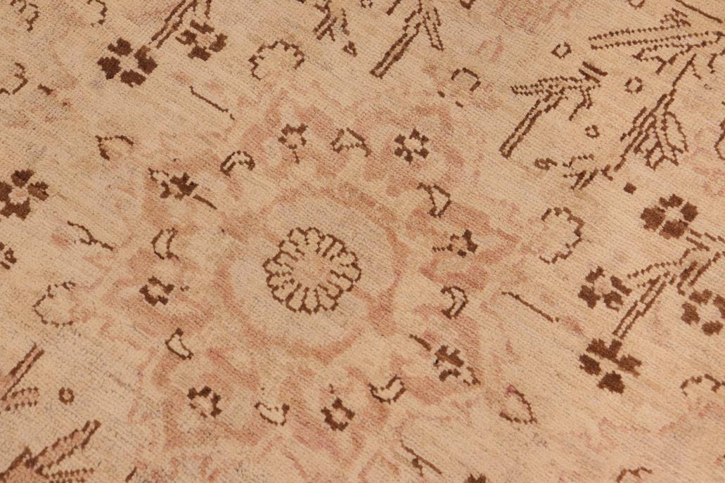 handmade Transitional Kafkaz Chobi Ziegler Tan Brown Hand Knotted RECTANGLE 100% WOOL area rug 10 x 13
