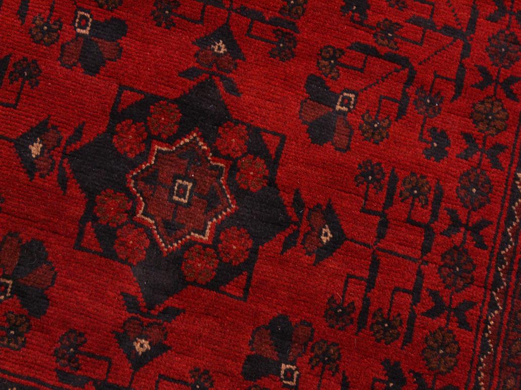 handmade Tribal Biljik Khal Muhammadi Drk. Red Black Hand Knotted RECTANGLE 100% WOOL area rug 6x8