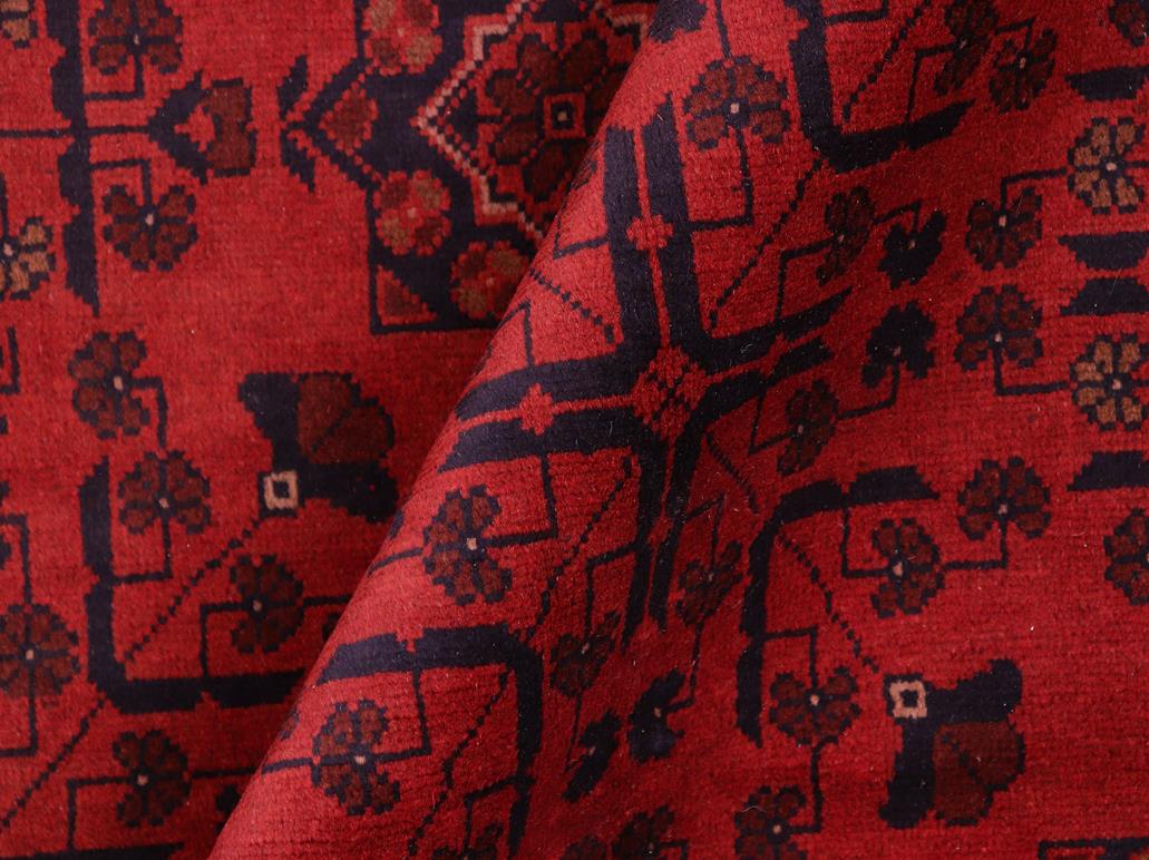 handmade Tribal Biljik Khal Muhammadi Red Blue Hand Knotted RECTANGLE 100% WOOL area rug 6x8