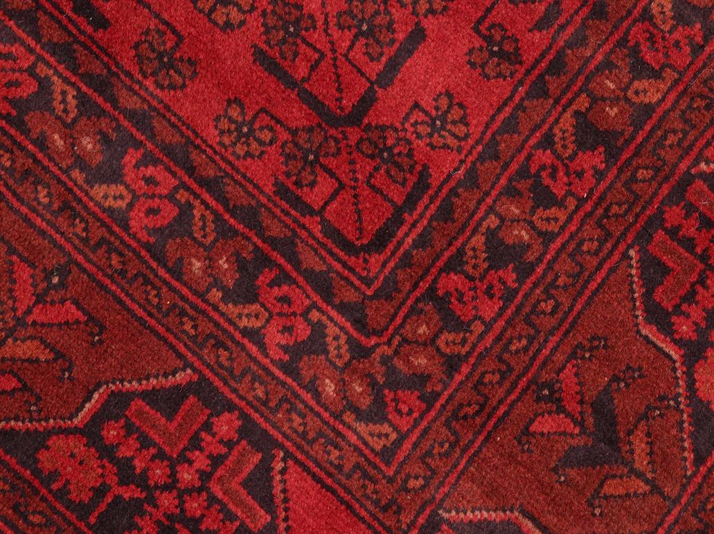 handmade Tribal Biljik Khal Muhammadi Red Black Hand Knotted RECTANGLE 100% WOOL area rug 5x6