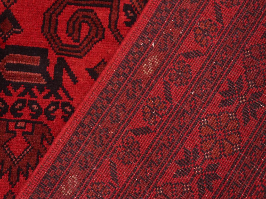 handmade Tribal Biljik Khal Muhammadi Red Black Hand Knotted RECTANGLE 100% WOOL area rug 6x8