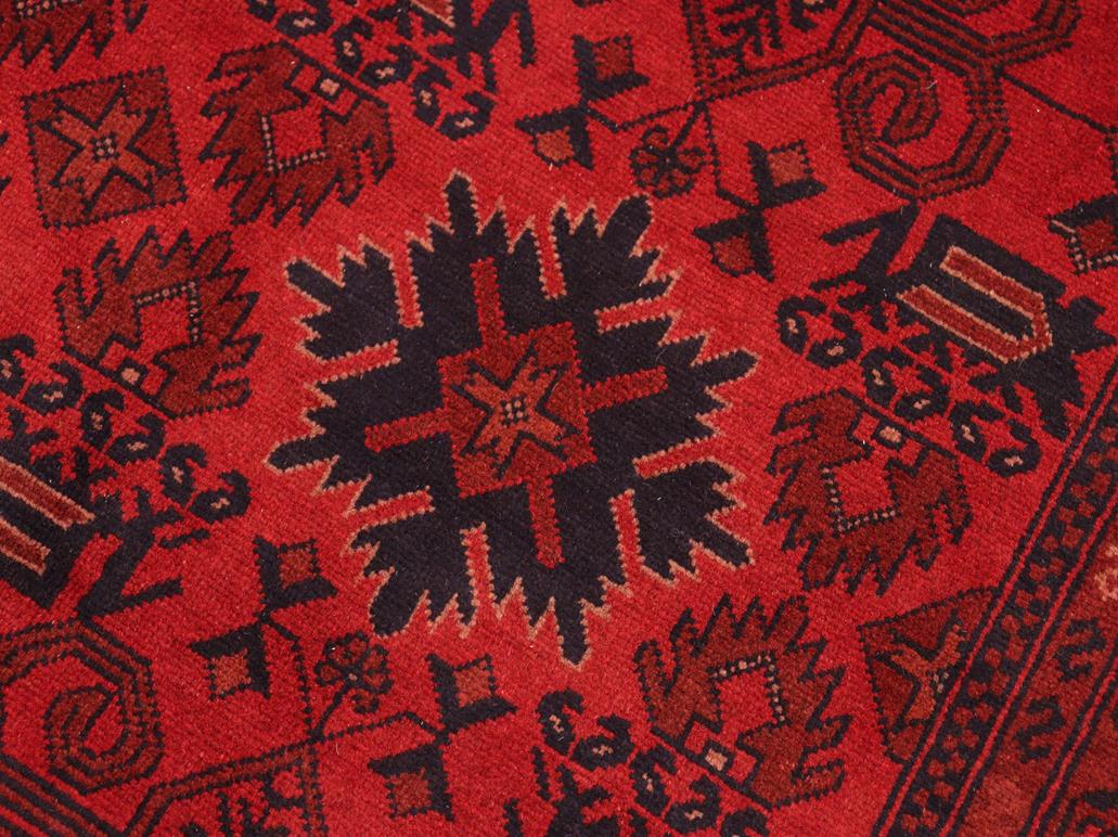 handmade Tribal Biljik Khal Muhammadi Red Blue Hand Knotted RECTANGLE 100% WOOL area rug 6x8