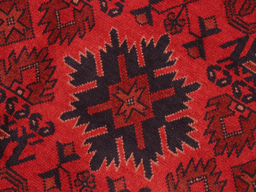 handmade Tribal Biljik Khal Muhammadi Red Blue Hand Knotted RECTANGLE 100% WOOL area rug 6x8