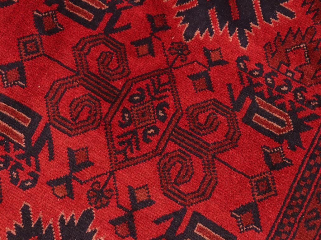 handmade Tribal Biljik Khal Muhammadi Red Blue Hand Knotted RECTANGLE 100% WOOL area rug 6x8