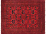 handmade Tribal Biljik Khal Muhammadi Red Blue Hand Knotted RECTANGLE 100% WOOL area rug 6x8